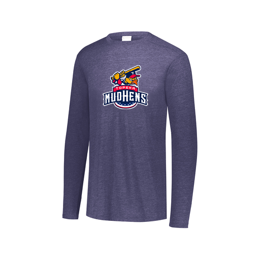[FTLCUBNV-AXS-LOGO1] Decker Men's Tri-Blend T-Shirt - Long Sleeve (Adult XS, Navy, Logo 1)